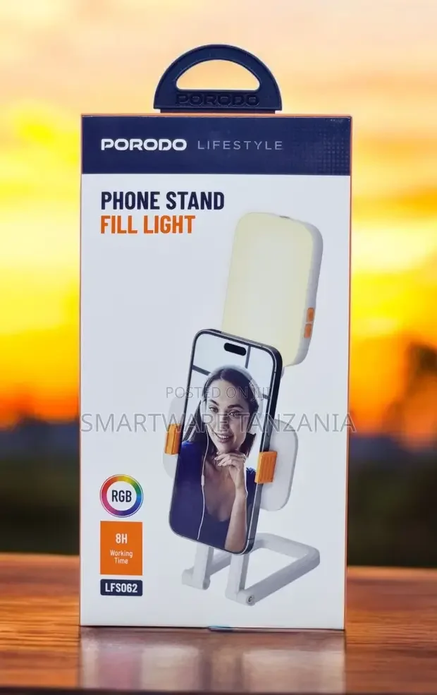 Porodo Lifestyle Phone Stand Fill Light, Compact Design