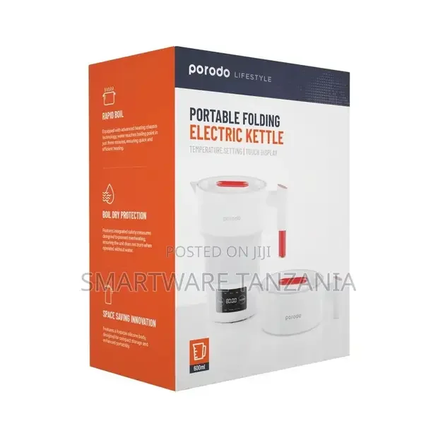 Porodo Lifestyle Portable Folding Electric Kettle - Buy in Dar es Salaam, Tanzania | Smartware
