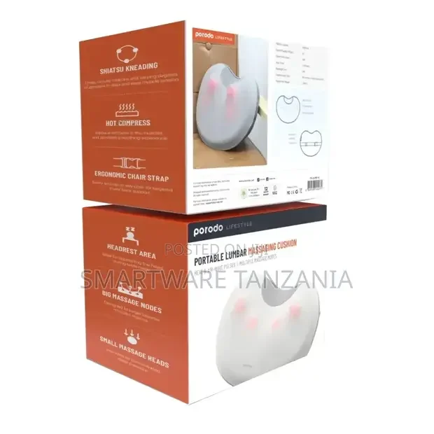 Porodo Lifestyle Portable Lumbar Massaging Cushion - Buy in Dar es Salaam, Tanzania | Smartware