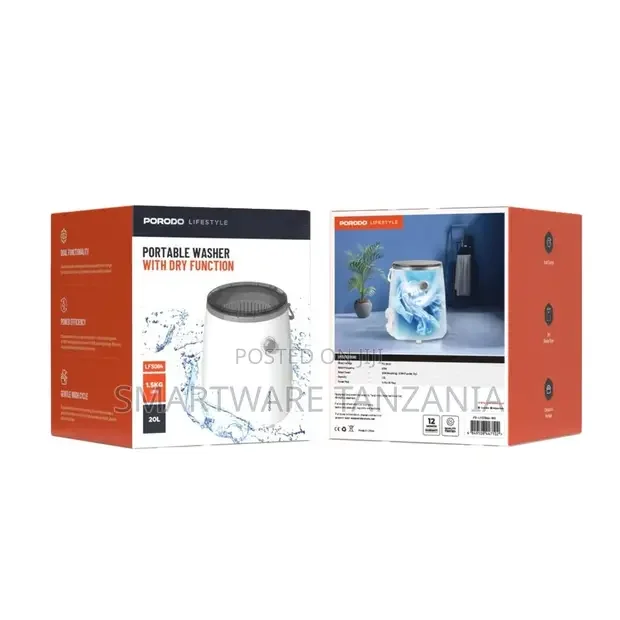 Porodo Lifestyle Portable Mini Washing Machine - White