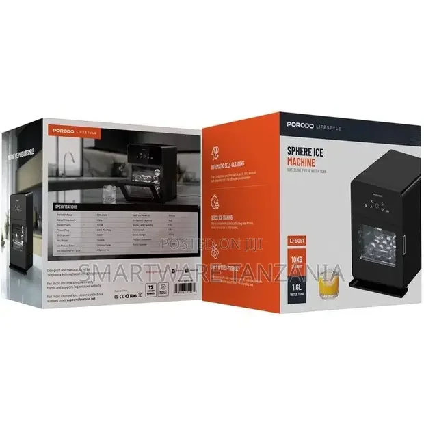 Porodo Lifestyle Sphere Ice Machine - Black - Buy in Dar es Salaam, Tanzania | Smartware