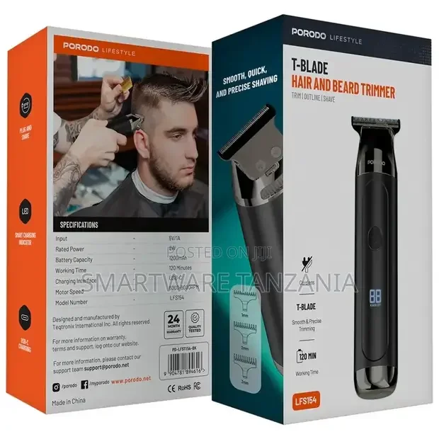 Porodo Lifestyle T-blade Hair Beard Trimmer - Buy in Dar es Salaam, Tanzania | Smartware