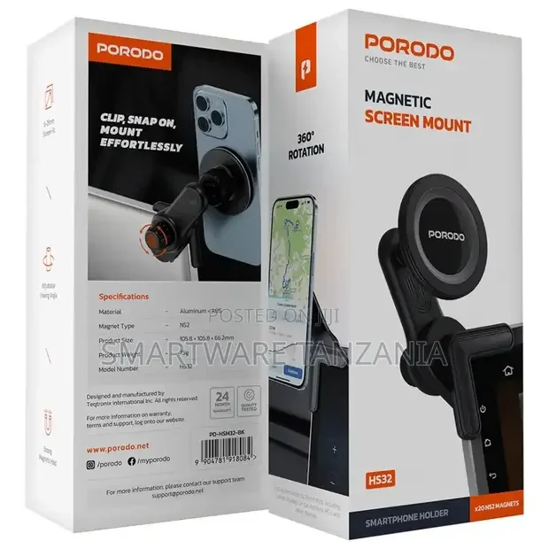 Porodo Magnetic Screen Mount - Black - Buy in Dar es Salaam, Tanzania | Smartware