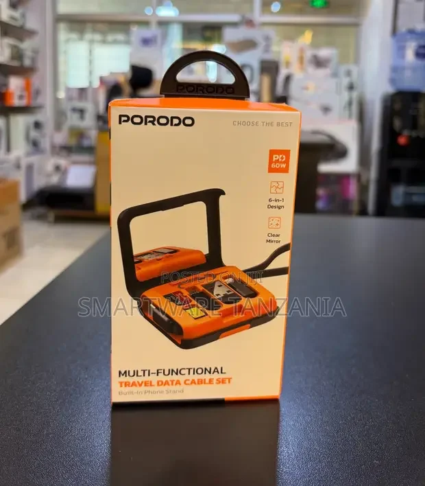 Porodo Multi Functional Travel Data Cable Set 60w Fast Charging Kit - Buy in Dar es Salaam, Tanzania | Smartware