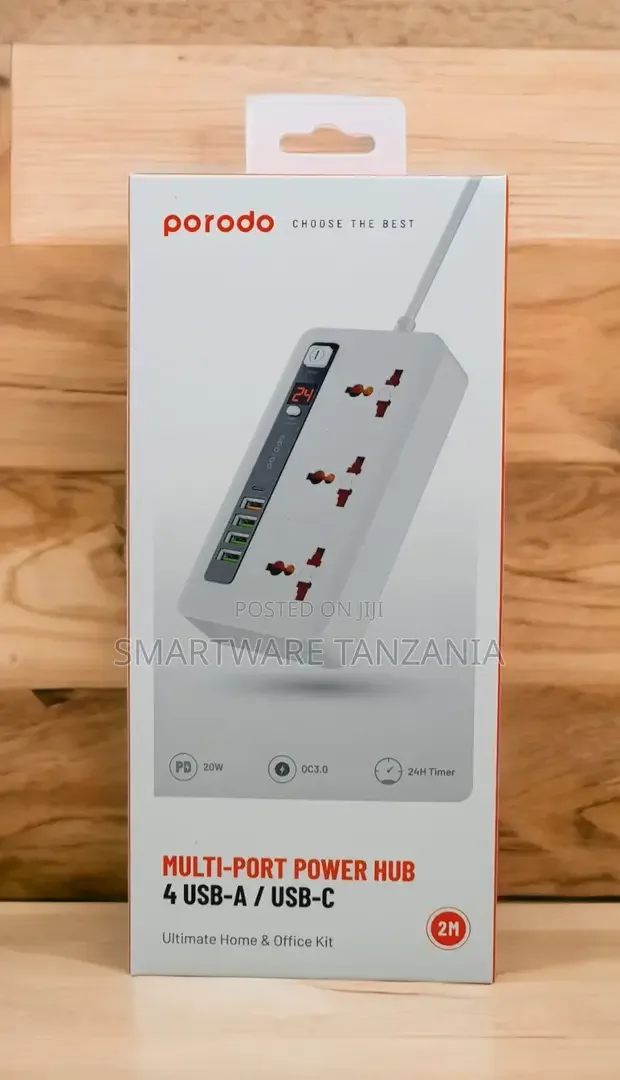 Porodo Multi-port Power Hub 4 Usb-aUsb-c Home Office