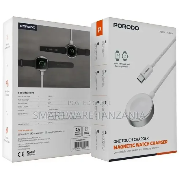 Porodo One Touch Charger Magnetic Watch Charger - Buy in Dar es Salaam, Tanzania | Smartware