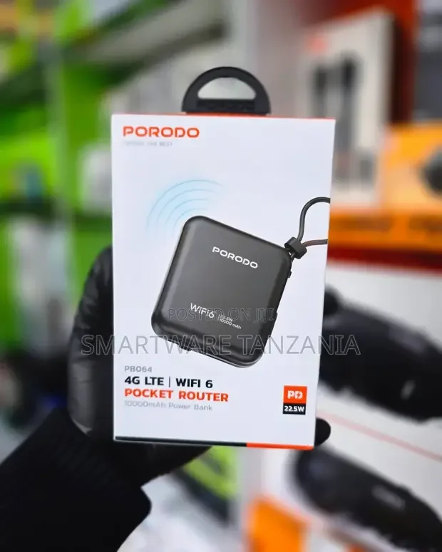 Porodo Pbfch064 Pocket Router, Up To 229mbps Wifi Max Speed