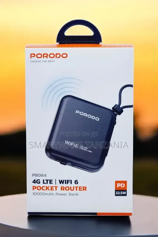 Porodo Portable 4G LTE WiFi Router, 10000mAh Battery - Buy in Dar es Salaam, Tanzania | Smartware