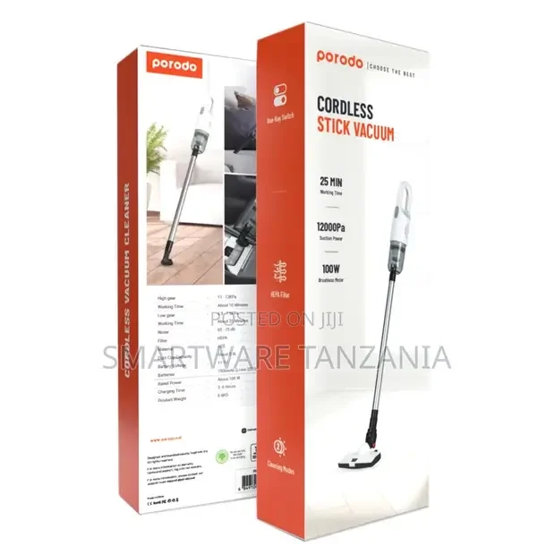 Porodo Portable Cordless Stick Vacuum Cleaner 12kpa 7500mah