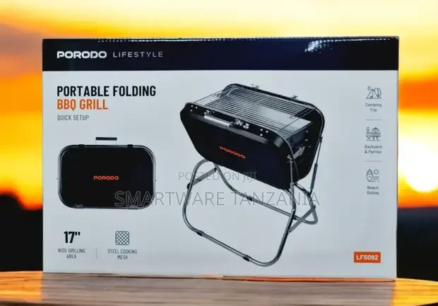 Porodo Portable Folding BBQ Grill With Steel Cooking Mesh - Buy in Dar es Salaam, Tanzania | Smartware