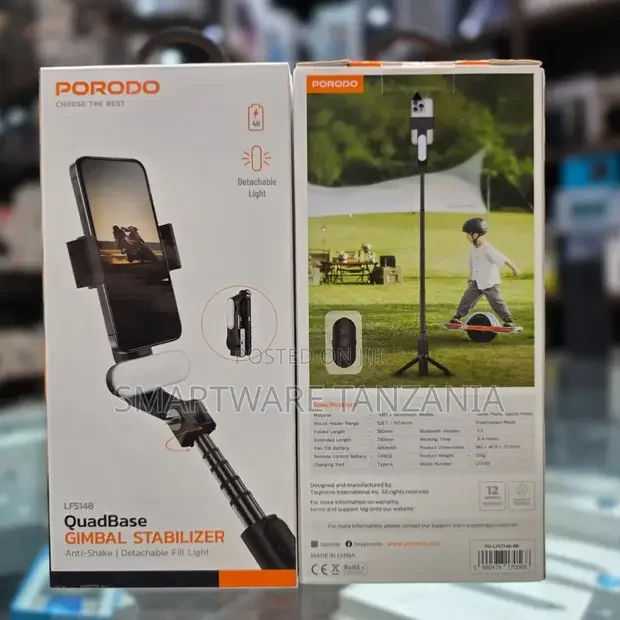 Porodo Quadbase Gimbal Stabilizer with Bluetooth 5.2 - Buy in Dar es Salaam, Tanzania | Smartware