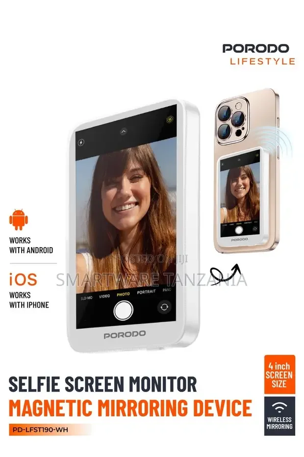 Porodo Selfie Screen Monitor Magnetic Mirroring Device - Buy in Dar es Salaam, Tanzania | Smartware