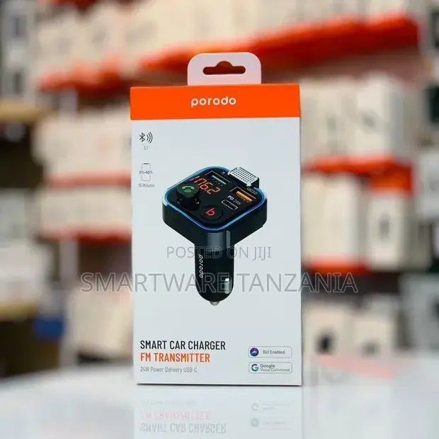 Porodo Smart Car Charger FM Transmitter with 24W PD Port - Buy in Dar es Salaam, Tanzania | Smartware
