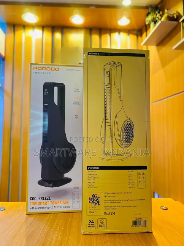 Porodo Smart Fan 70W with LED Display & Aromatherapy - Buy in Dar es Salaam, Tanzania | Smartware