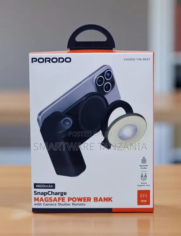 Porodo Snapcharge Magsafe Power Bank 4800mah 10w Bluetooth Shutter