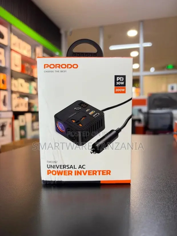 Porodo Universal AC Power Inverter 200W - Buy in Dar es Salaam, Tanzania | Smartware