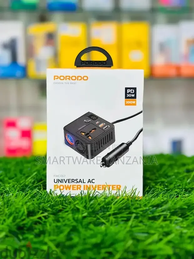 Porodo Universal AC Power Inverter 200W with USB-C PD - Buy in Dar es Salaam, Tanzania | Smartware