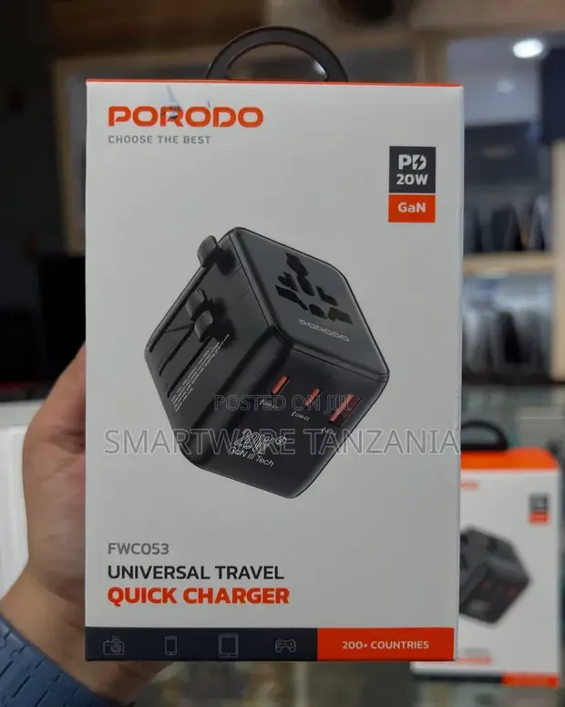 Porodo Universal Travel Charger With Gan Tech – Pd 65w Fast Charging - Buy in Dar es Salaam, Tanzania | Smartware