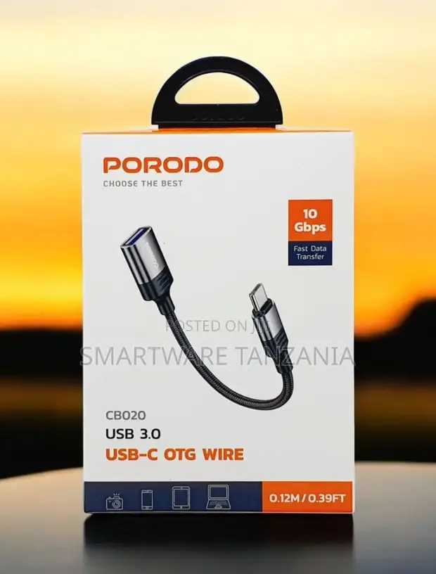 Porodo USB-C OTG Wire USB 3.0 10Gbps Fast Data Transfer - Buy in Dar es Salaam, Tanzania | Smartware