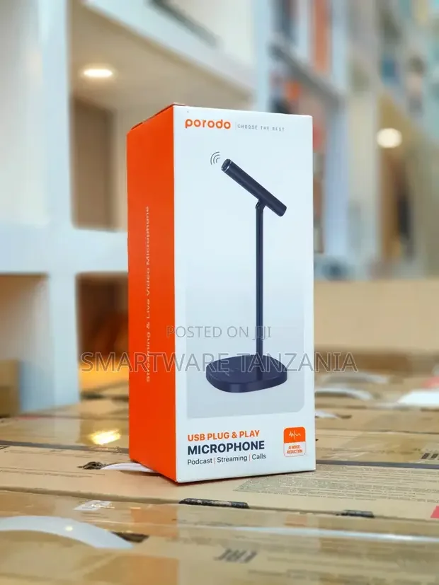 Porodo USB Plug & Play Microphone with AI Noise Reduction - Buy in Dar es Salaam, Tanzania | Smartware