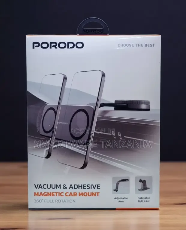 Porodo Vacuum Adhesive Magnetic Car Mount 360 Degree Rotation - Buy in Dar es Salaam, Tanzania | Smartware