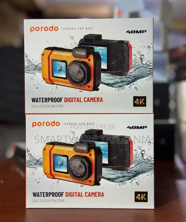 Porodo Waterproof Digital Camera Dual Screen And 18x Zoom - Buy in Dar es Salaam, Tanzania | Smartware