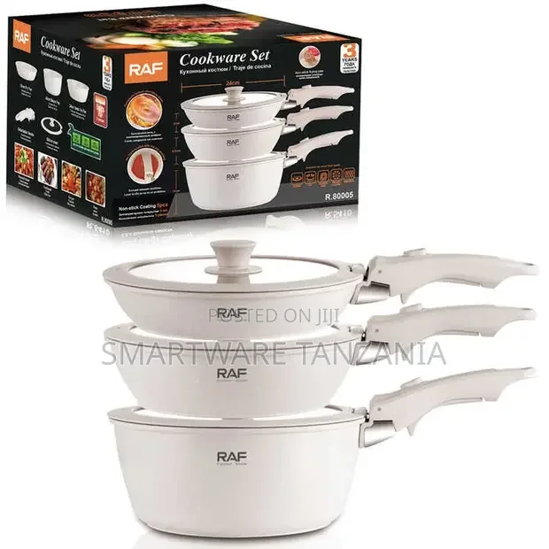 Non-Stick Pots and Pans Set 3in1 Cookware - Buy in Dar es Salaam, Tanzania | Smartware