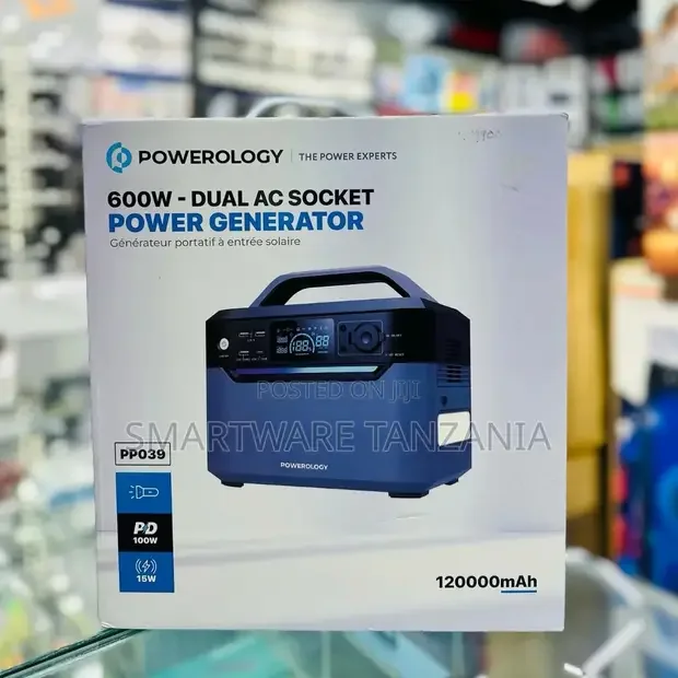 Powerology 120000mAh 600W Dual AC Socket Power Generator - Buy in Dar es Salaam, Tanzania | Smartware