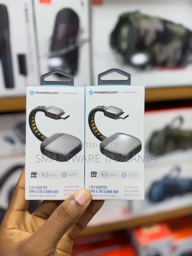 Powerology 2-in-1 Type-C to 3.5mm Aux Adapter - Buy in Dar es Salaam, Tanzania | Smartware