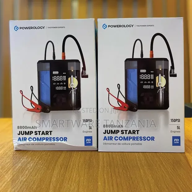 Powerology 4-in-1 Jump Starter, Air Compressor - Buy in Dar es Salaam, Tanzania | Smartware
