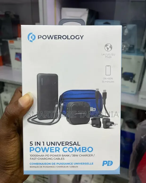 Powerology 5-in-1 Power Combo 10000mAh Bank - Buy in Dar es Salaam, Tanzania | Smartware