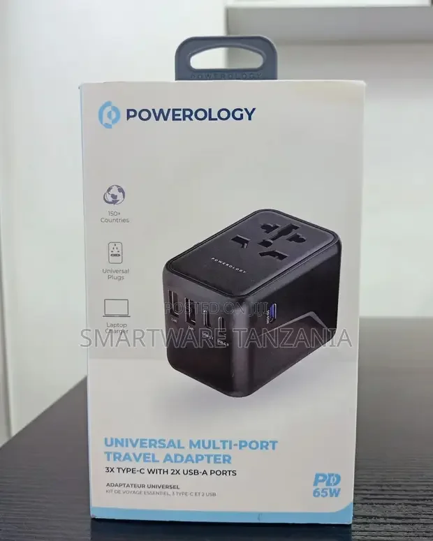 Powerology 65W PD Universal Multi-port Travel Adapter