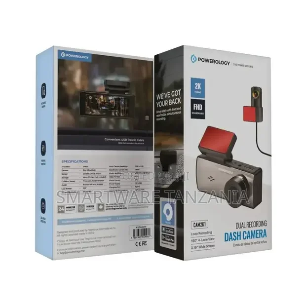 Powerology Dual Recording Dash Camera - Buy in Dar es Salaam, Tanzania | Smartware