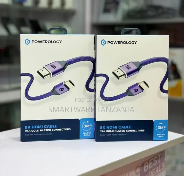 Powerology HDMI Braided Cable 3m Purple - Buy in Dar es Salaam, Tanzania | Smartware