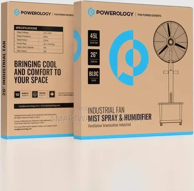 Powerology Industrial Fan Mist Spray Humidifier - Buy in Dar es Salaam, Tanzania | Smartware
