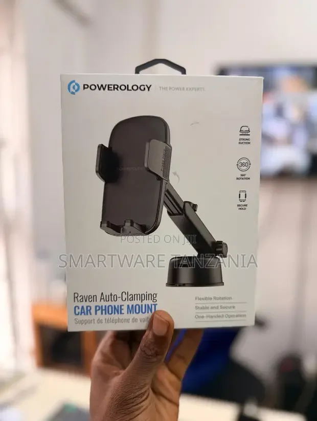 Powerology Raven Auto-Clamping Car Phone Mount - Buy in Dar es Salaam, Tanzania | Smartware
