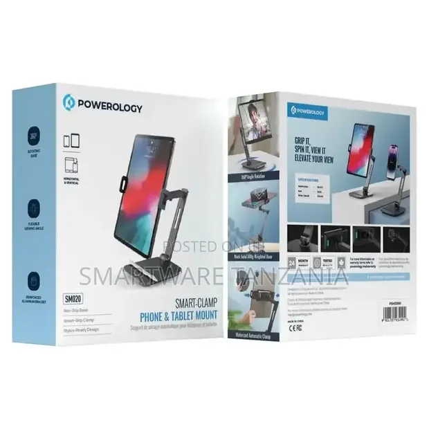 Powerology Smart-Clamp Phone Tablet Mount - Buy in Dar es Salaam, Tanzania | Smartware