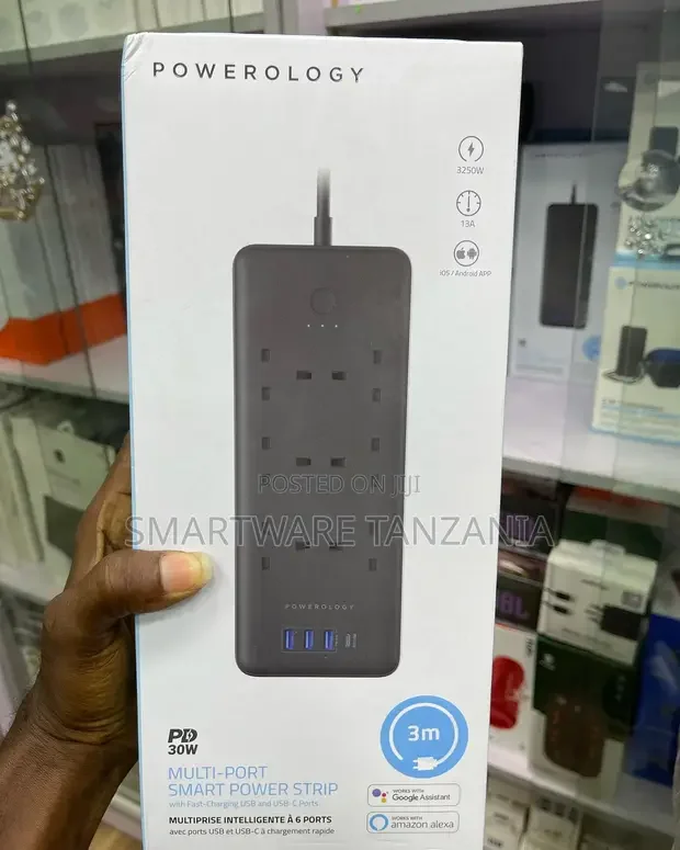 Powerology Smart Power Strip 6 Outlet 3 USB PD 30W - Buy in Dar es Salaam, Tanzania | Smartware