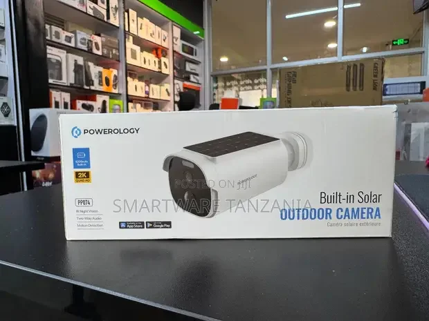 Powerology Solar Outdoor Camera 6500mAh Night Vision - Buy in Dar es Salaam, Tanzania | Smartware