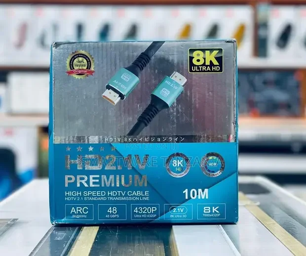 Premium Hdmi 2.1 Cable Ultra Hd 60hz 48gbps Arc HDR 10m Length
