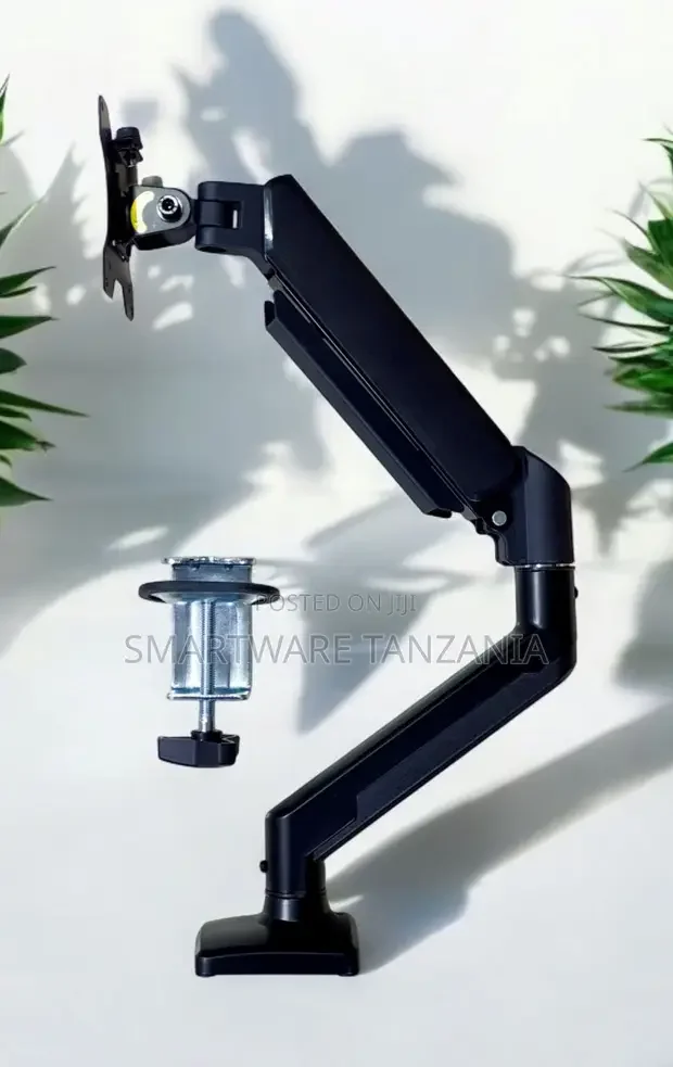 Premium Single Monitor Arm Mount Grommet Base Black Ergonomic Desk