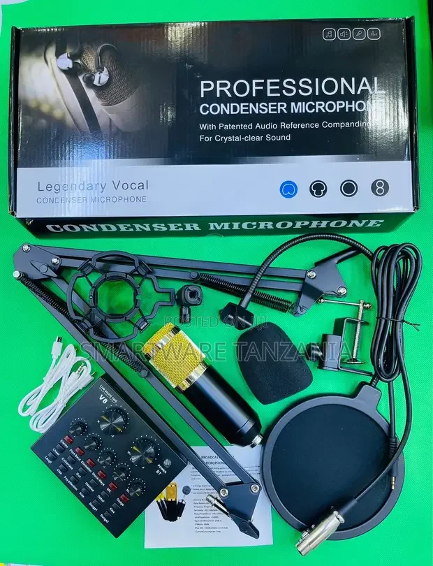 Professional Condenser Microphone Set, Sound Card Set - Buy in Dar es Salaam, Tanzania | Smartware