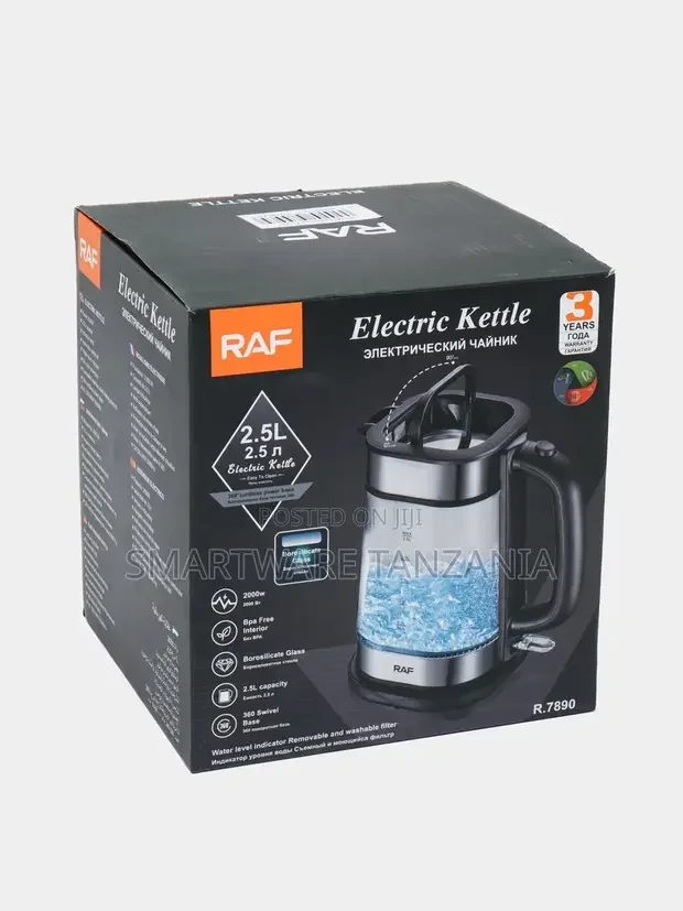 Professional RAF Electric Clear Glass Kettle 2000W - Buy in Dar es Salaam, Tanzania | Smartware