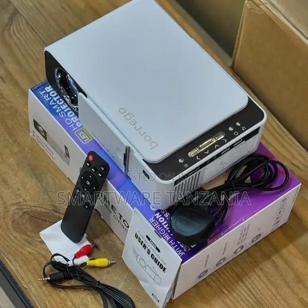 Projector Portable Movie Projector Smart With Adapter, Remote Control