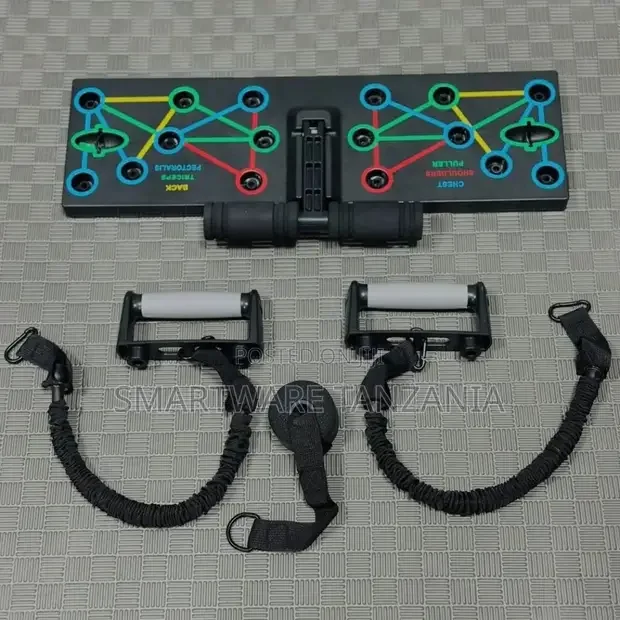 Push Up Board With Resistance Bands Complete Home Gym Set - Buy in Dar es Salaam, Tanzania | Smartware