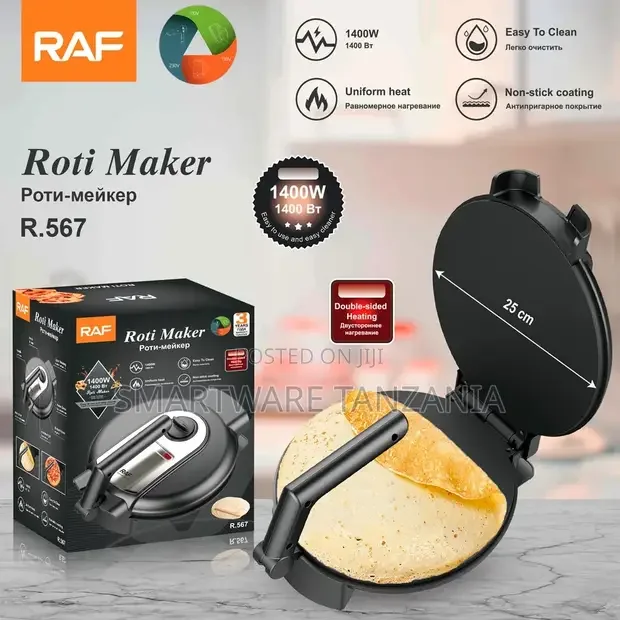 RAF 1400W Roti Maker 25cm Non-Stick Chapati Press - Buy in Dar es Salaam, Tanzania | Smartware