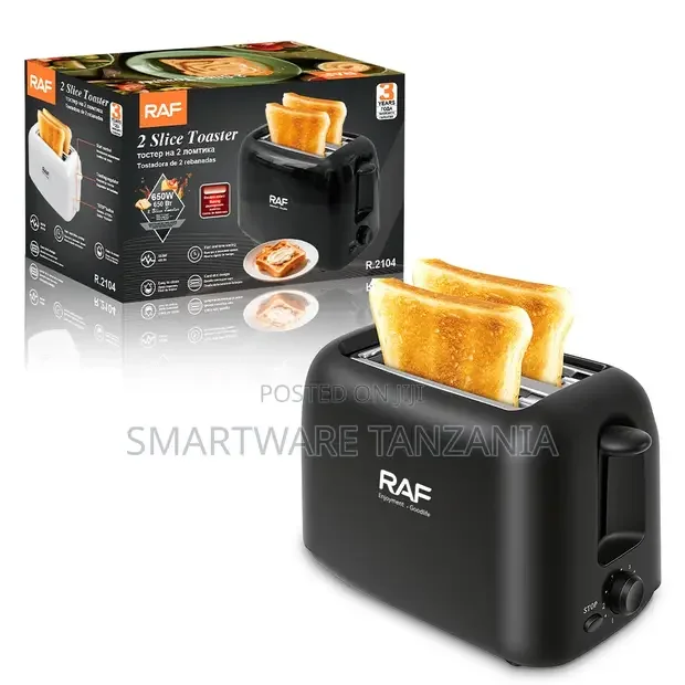 RAF 2-Slice Toaster 650W Black - Buy in Dar es Salaam, Tanzania | Smartware