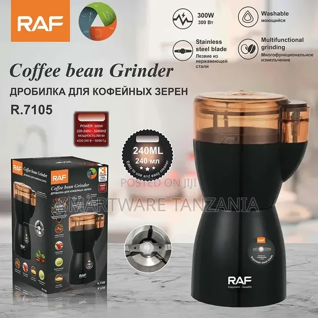 RAF 300W Coffee Grinder 240ml Stainless Steel Blade Mill - Buy in Dar es Salaam, Tanzania | Smartware