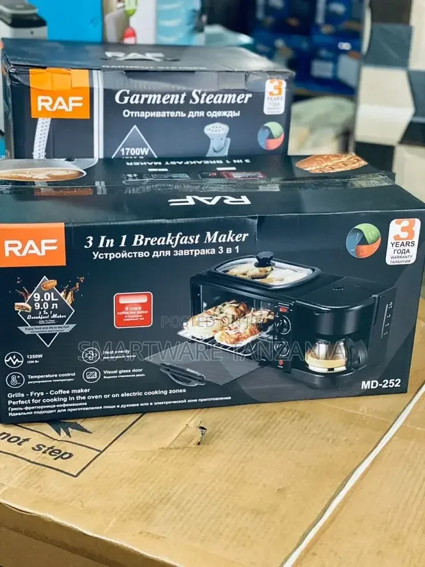 Raf 3 In 1 Breakfast Maker Grill-Fry & Coffee Maker - Buy in Dar es Salaam, Tanzania | Smartware
