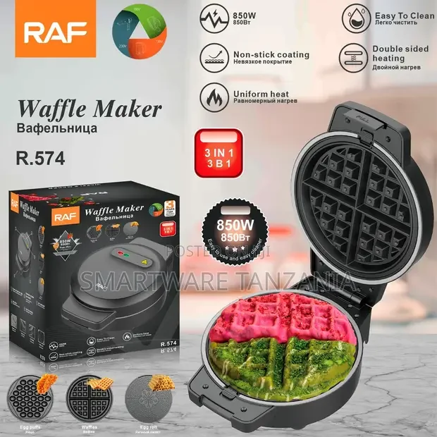 RAF 3-in-1 Waffle Maker R.574 - Buy in Dar es Salaam, Tanzania | Smartware